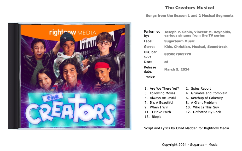 The Creators Musical - Physical CD (MP3 version)